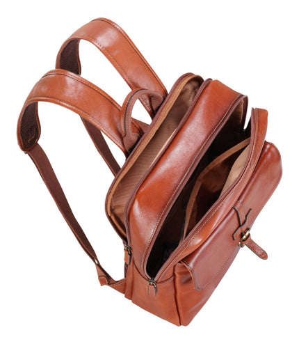 Genuine Leather Tan Vintage Laptop Backpack Travel Bag - Cove