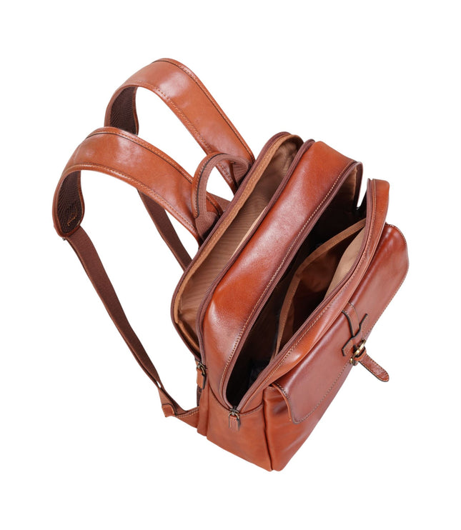 Genuine Leather Tan Vintage Laptop Backpack Travel Bag - Cove