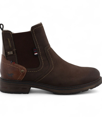 Mustang Men's Mokka Brown Water-Resistant Chelsea Ankle Boots