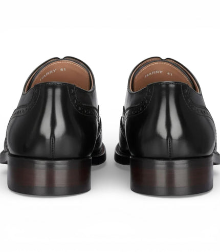Justin Reess Men's Black Patent Leather Brogue Shoes - Harry