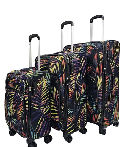 Ashbourne Set of 3 Soft Shell Suitcase in Leaf