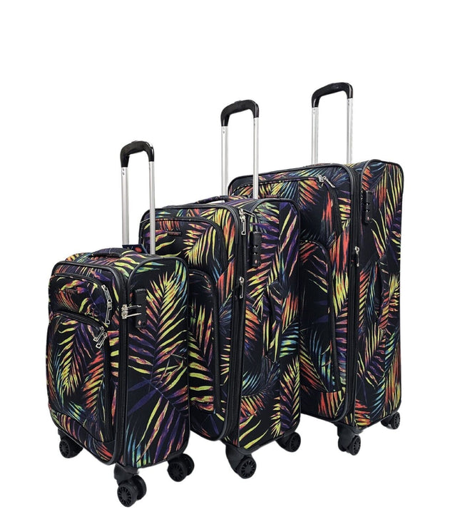 Ashbourne Set of 3 Soft Shell Suitcase in Leaf