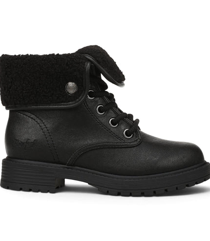 Blowfish Malibu Women's Black Faux Leather Lace Up Winter Boots - Andy-Cozy