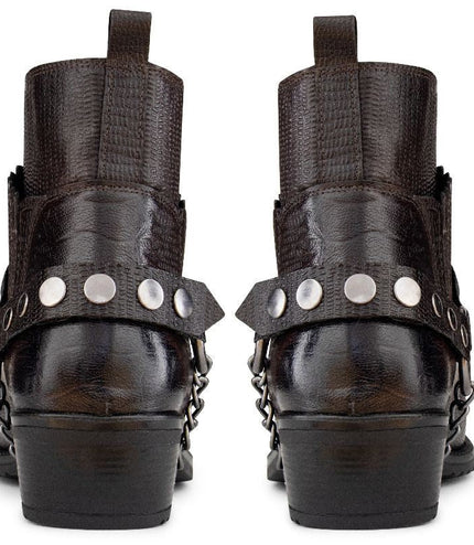 Men's Brown Leather Winklepicker Western Gothic Boots