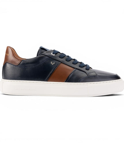 Martinelli Men's Blue Leather Sneakers Trainer Shoes - Hastings
