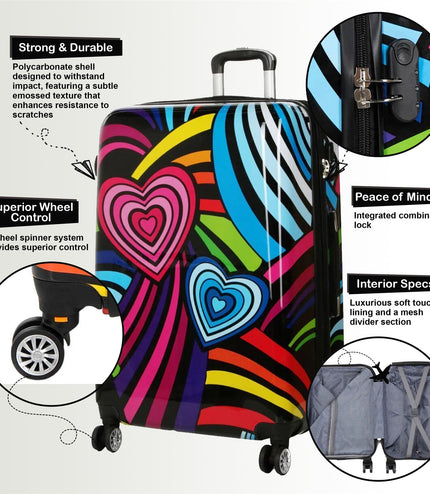 Congleton Medium Hard Shell Suitcase in Hearts