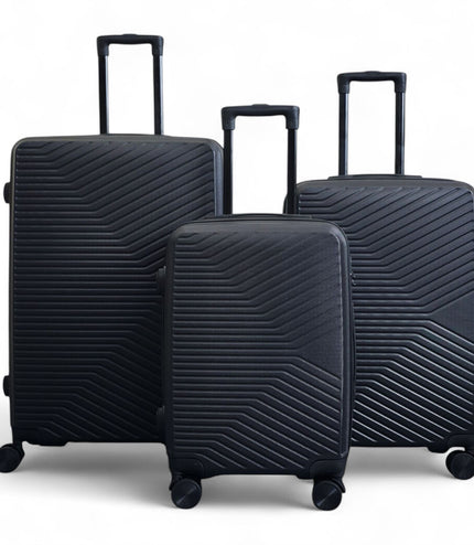 Junee Set of 3 Hard Shell Suitcase in Black