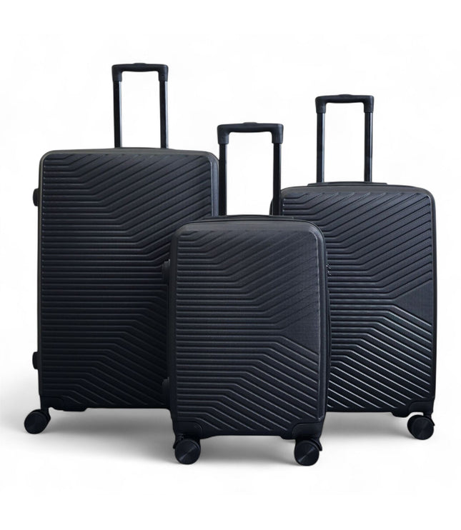 Junee Set of 3 Hard Shell Suitcase in Black