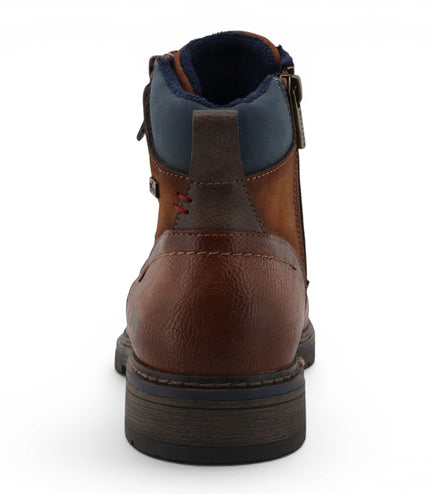 Mustang Men's Brown Faux Leather Winter Lace-Up Ankle Boots - M0031006