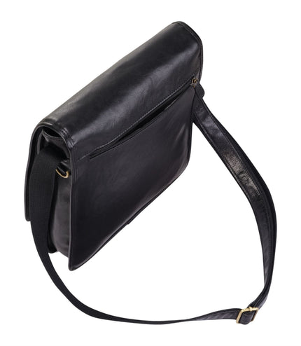 Leather Vintage Black Messenger Shoulder Crossbody Travel Business Bag - Ranger
