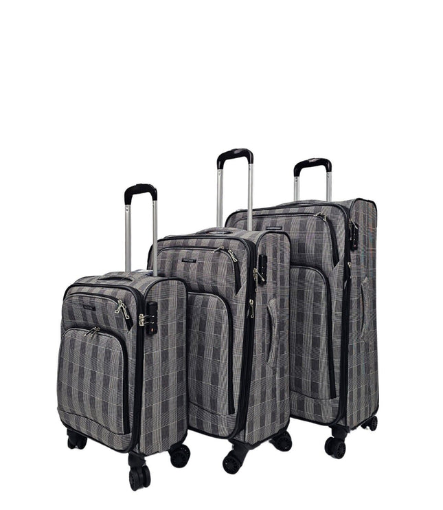 Ashbourne Set of 3 Soft Shell Suitcase in Stripe