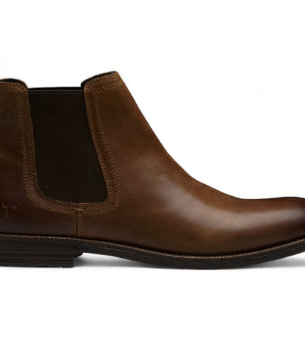 Windsorsmith Mens Brown Leather Chelsea Ankle Dealer Boots - Sergio