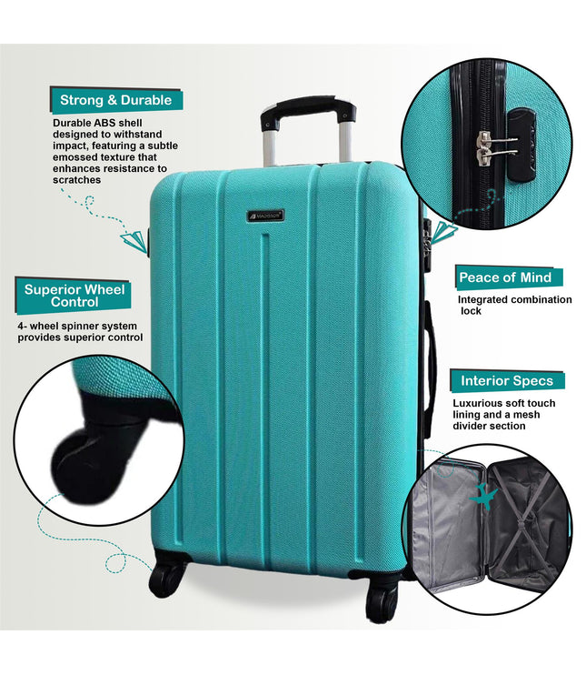 Coalville Large Hard Shell Suitcase in Teal