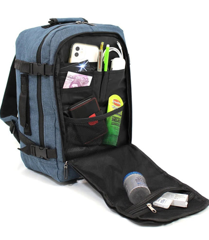 Rucksack Backpack 40x20 x25 cm Underseat Travel Cabin Bag for Easy Jet, Ryanair navy
