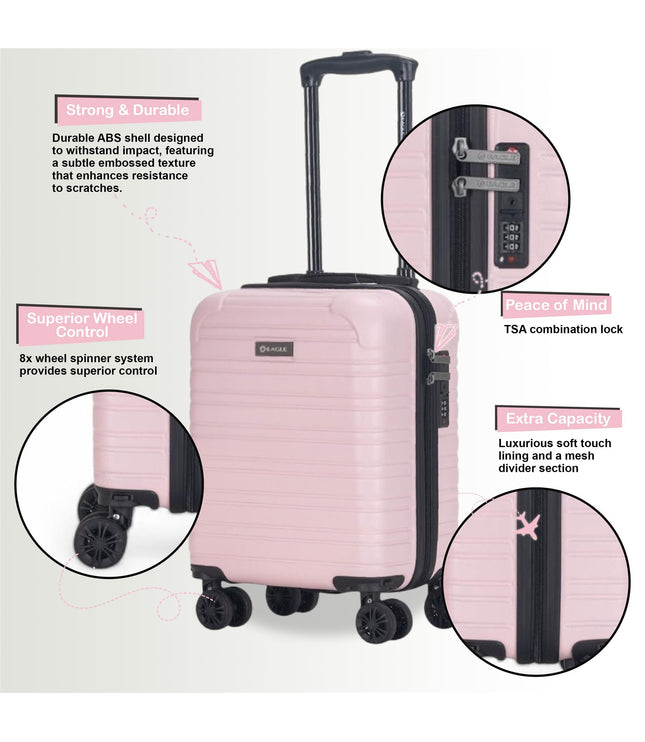 Koga Underseat Hard Shell Suitcase in Pink
