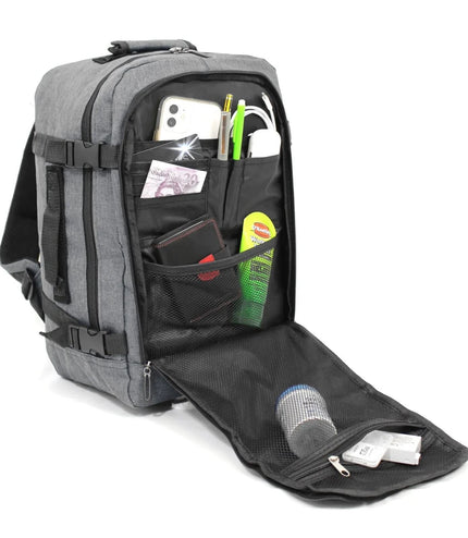 Rucksack Backpack 40x20 x25 cm Underseat Travel Cabin Bag for Easy Jet, Ryanair grey