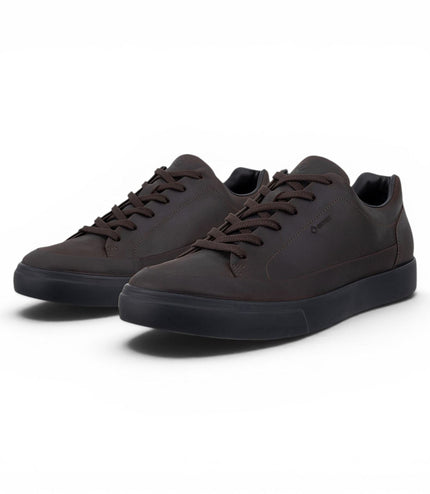 Ecco Men's Brown Leather Waterproof Trainer Sneaker Shoes - Soft 10