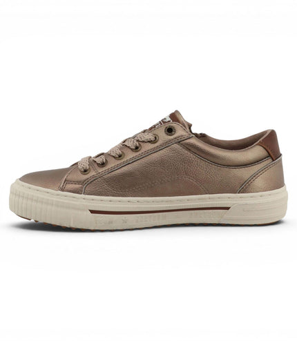 Mustang Women's Golden Faux Leather Trainer Sneaker Casual Shoes - M0112011