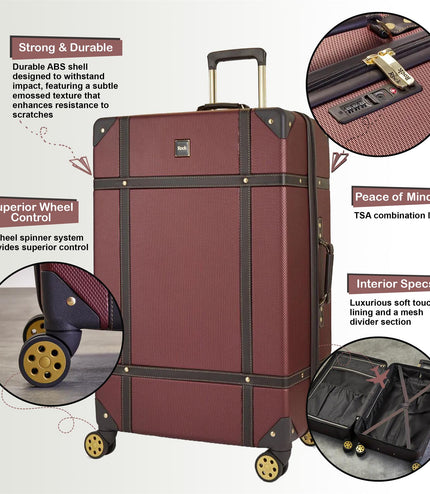 Alston Large Hard Shell Suitcase in Burgundy