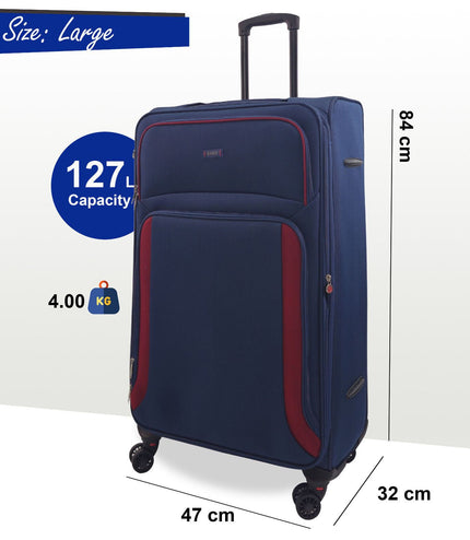 Arundel Large Soft Shell Suitcase in Navy