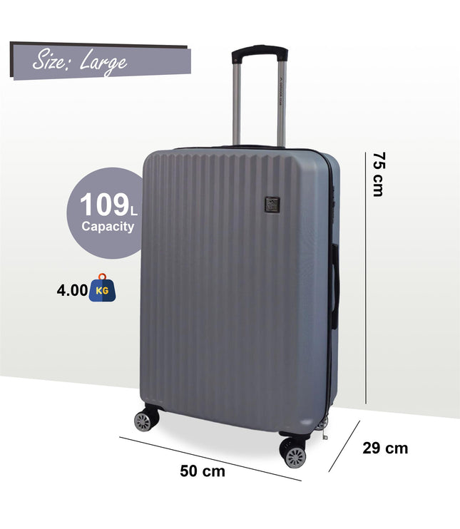 Alsager Large Hard Shell Suitcase in Silver