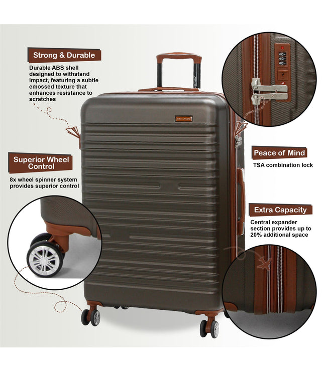 Armidale Large Hard Shell Suitcase in Coffee