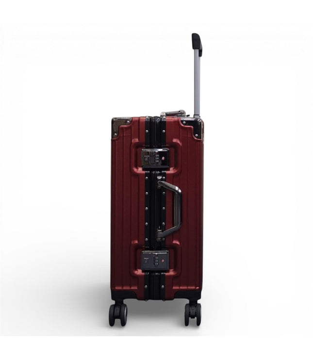 Airdrie Cabin Hard Shell Suitcase in Charcoal Red
