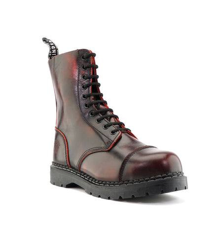 Grinders Unisex Wine Stag Acs Leather Steel Toe Cap Lace Up Boots