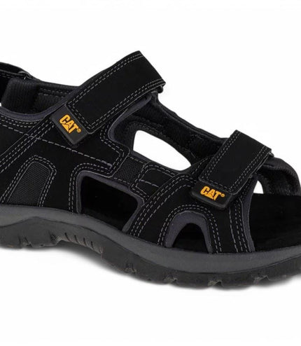 Caterpillar Men's Black Leather Giles Trekking Sandals