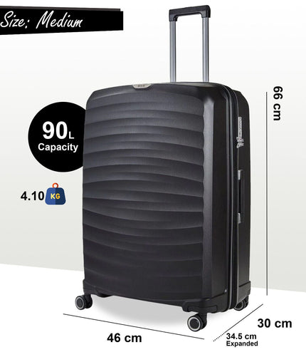 Alton Medium Hard Shell Suitcase in Black