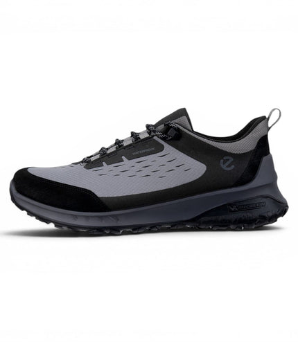 Ecco Men's Black Grey Leather Waterproof Outdoor Trainer Sneaker Shoes - ULT-TRN