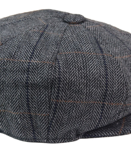 Mens Peaky Blinders Herringbone Newsboy Gatsby Flat Baker Hat