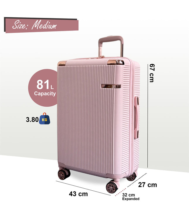 Cowra Medium Hard Shell Suitcase in Rose Gold