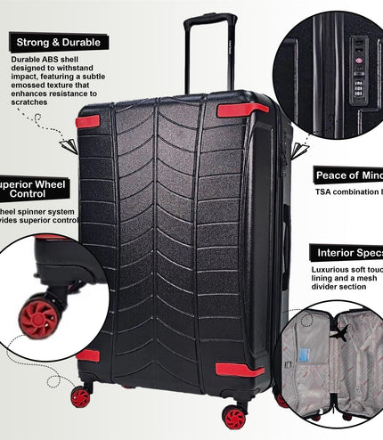 Chilton Double Extra Large Hard Shell Suitcase in Black