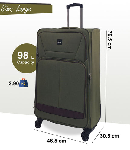 Andover Large Soft Shell Suitcase in Khaki