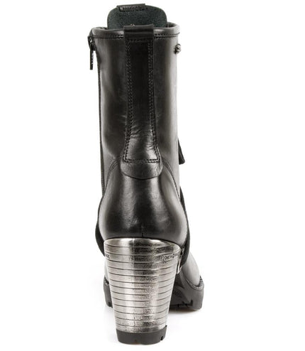 New Rock Ladies Black Leather Gothic Trail Boots - TR001-S1