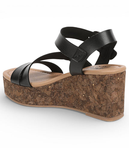 Blowfish Malibu Womens Black Wedge Strappy Espadrille Heel Sandals - Ali