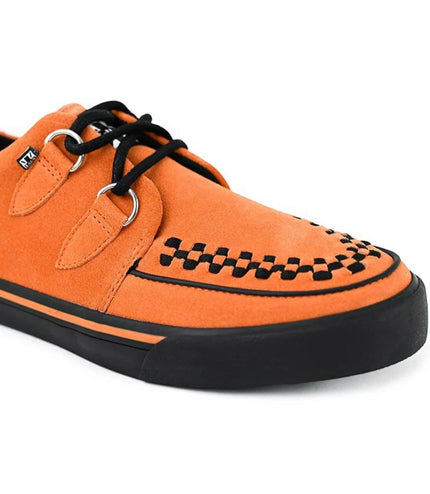 TUK Pointed Creeper Sneaker Orange Cow Suede Platform Shoes - A9182