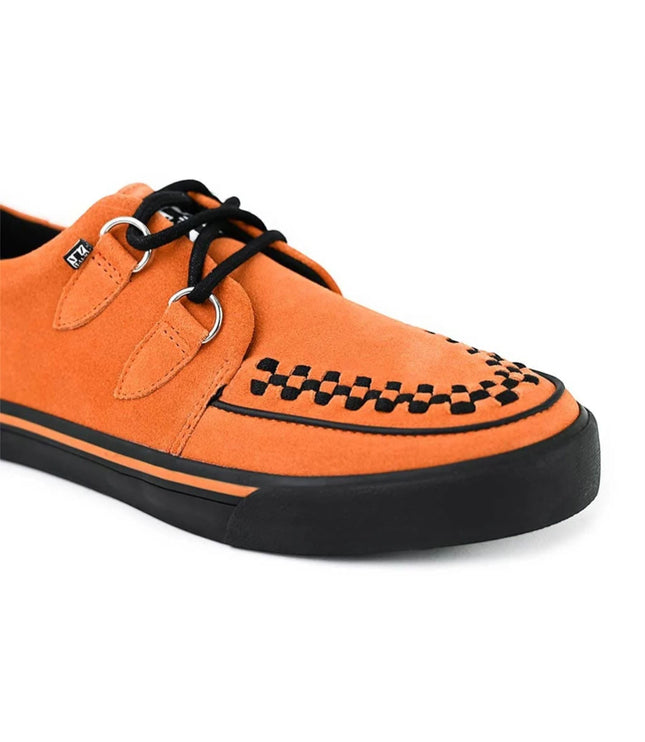 TUK Pointed Creeper Sneaker Orange Cow Suede Platform Shoes - A9182