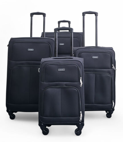 Tahara Set of 4 Soft Shell Suitcase in Black