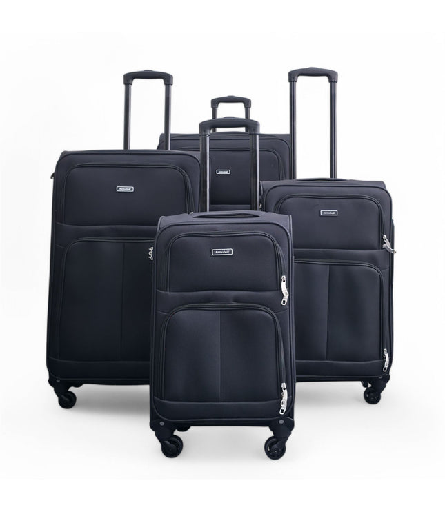 Tahara Set of 4 Soft Shell Suitcase in Black