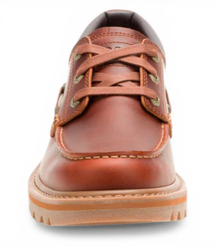 CAT (Caterpillar) Mens Dark Russet Brown Leather Low-Cut Boots - Colorado Boat Lo