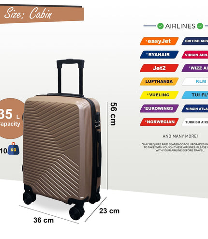 Junee Cabin Hard Shell Suitcase in Gold