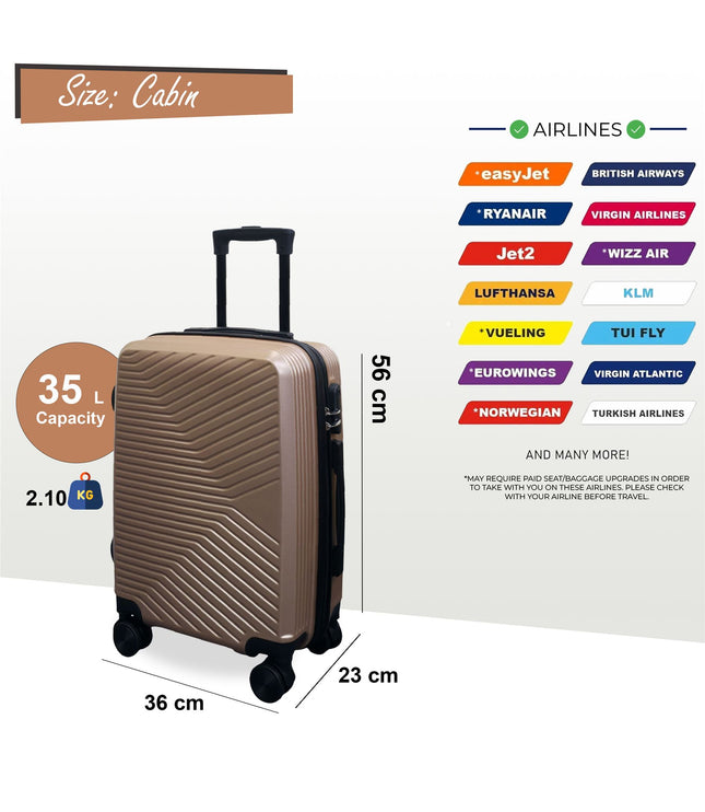 Junee Cabin Hard Shell Suitcase in Gold
