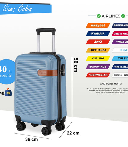 Calgary Cabin Hard Shell Suitcase in Blue