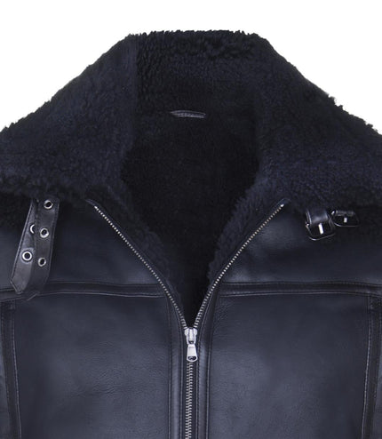 Mens Retro Biker Sheepskin Jacket-Avignon