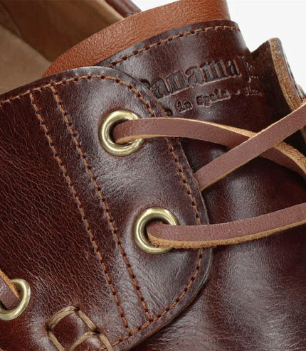 Panama Jack Boat C8 Men's Waterproof Bark Brown Leather Lace-Up Low-Cut Ankle Boots