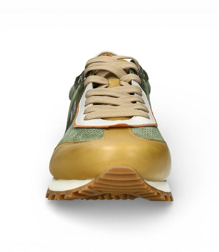 Lorenzo Conti Men's Aglae 02 Green Beige Leather Trainers Sneaker Shoes