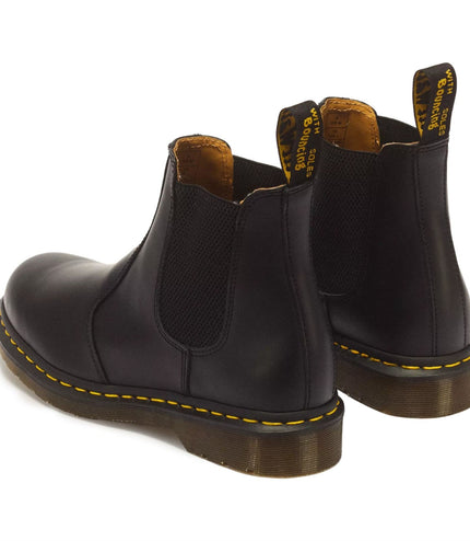 Dr Martens 2976 Yellow Stitch Black Leather Chelsea Boots - 22227001