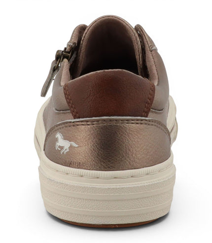 Mustang Women's Golden Faux Leather Trainer Sneaker Casual Shoes - M0112011
